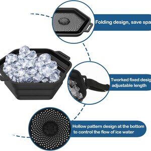 Foldable Silicone Ice Shower Bath Bucket for Cold Shower Therapy(1 Set)